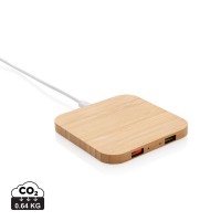 5W trådlös laddare i bambu med USB